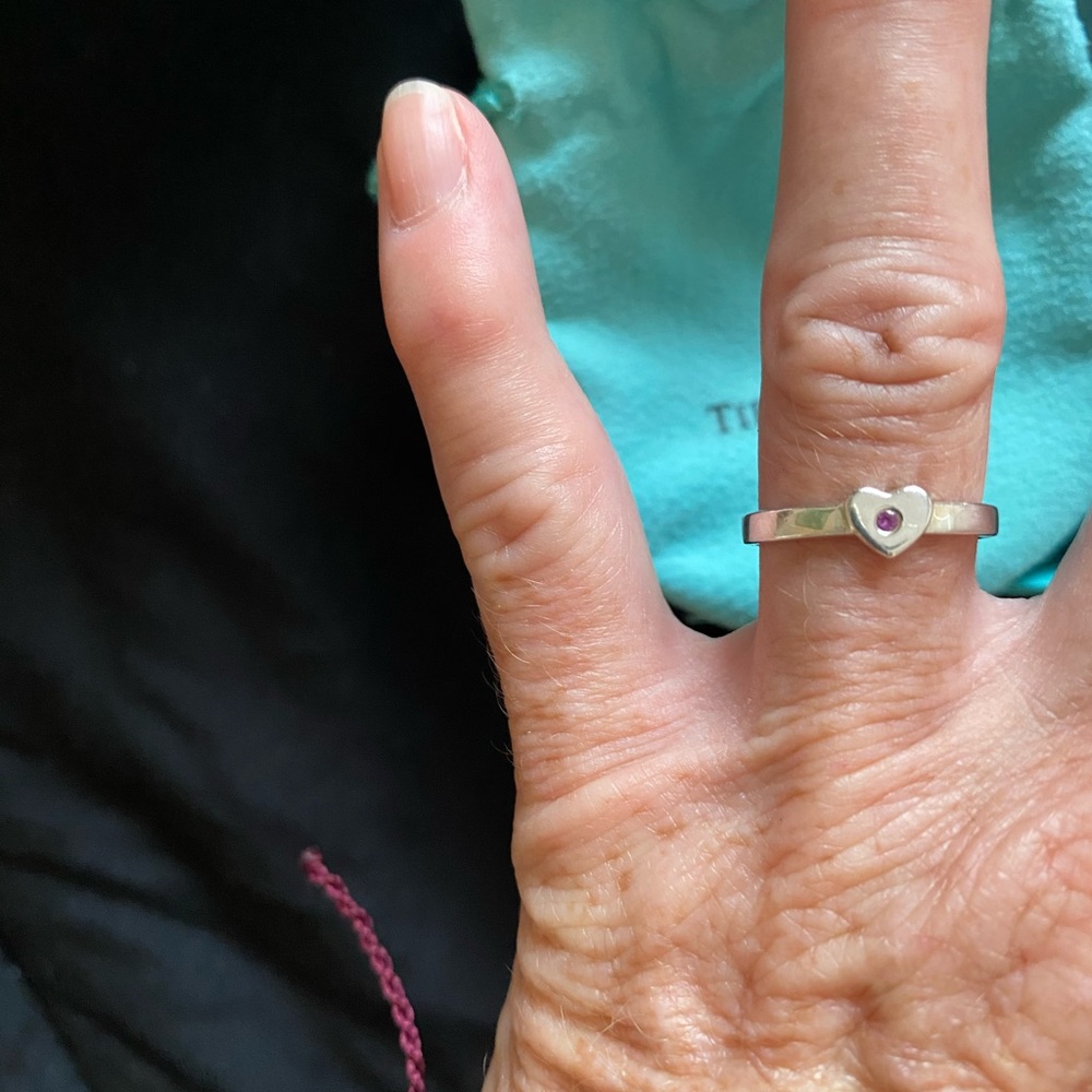 Tiffany & Co pink sapphire heart ring 5.5 - Picture 11 of 16